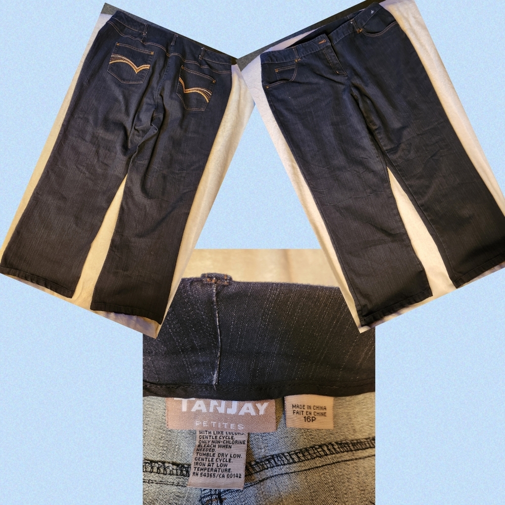 TanJay Women's Deep Indigo Straight Leg Jeans